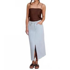 NEW YOGA JEANS front slit skirt in denim